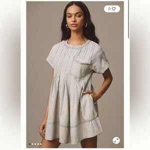 Pilcro Short-Sleeve Denim Mini Swing Dress